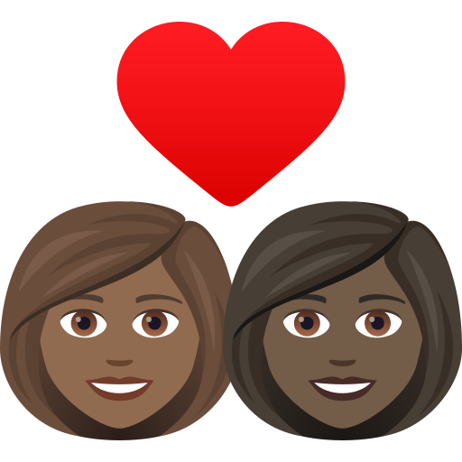 Закохана пара: жінка жінка темний тон шкіри дуже темний тон шкіри для JoyPixels 9.0
