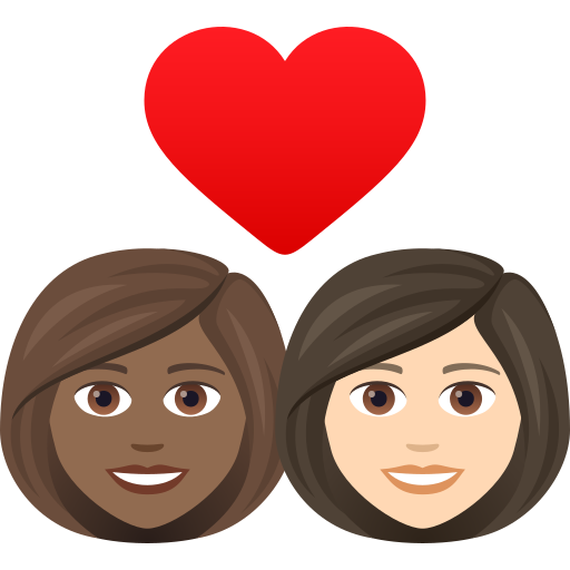 Закохана пара: жінка жінка темний тон шкіри дуже світлий тон шкіри для JoyPixels 9.0