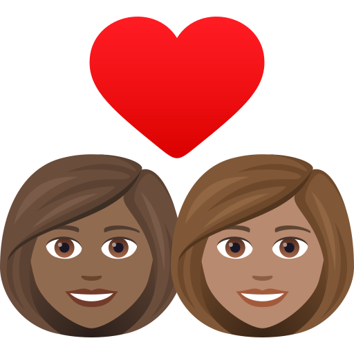 Закохана пара: жінка жінка темний тон шкіри середній тон шкіри для JoyPixels 9.0