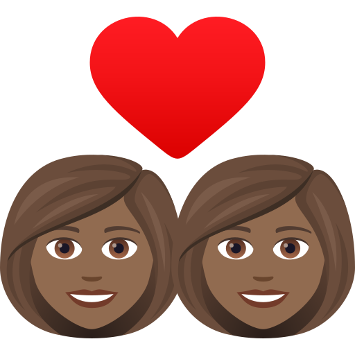 Закохана пара: жінка жінка темний тон шкіри для JoyPixels 9.0