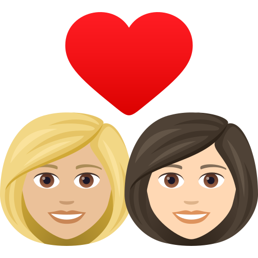 Влюбленная пара: женщина женщина светлый тон кожи очень светлый тон кожи для JoyPixels 9.0