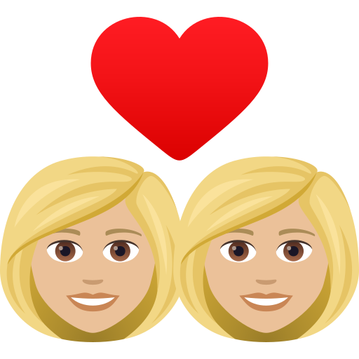 Закохана пара: жінка жінка світлий тон шкіри для JoyPixels 9.0