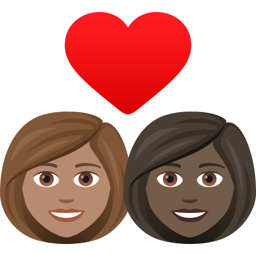 Закохана пара: жінка жінка середній тон шкіри дуже темний тон шкіри для JoyPixels 9.0