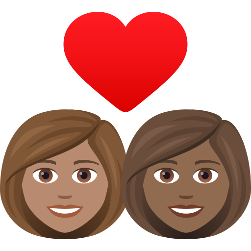 Закохана пара: жінка жінка середній тон шкіри темний тон шкіри для JoyPixels 9.0