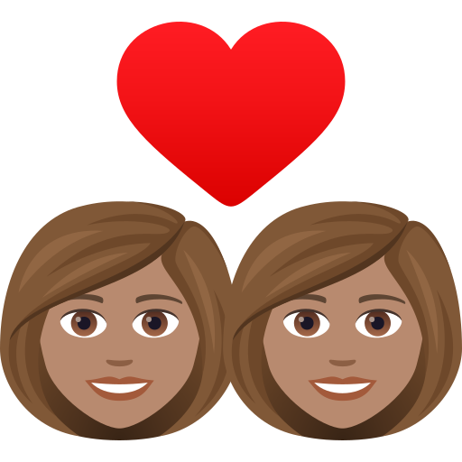 Закохана пара: жінка жінка середній тон шкіри для JoyPixels 9.0