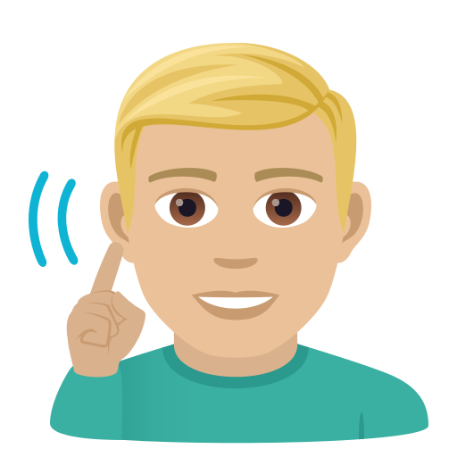 Глухий чоловік: світлий тон шкіри для JoyPixels 9.0