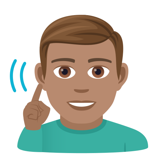 Глухий чоловік: середній тон шкіри для JoyPixels 9.0