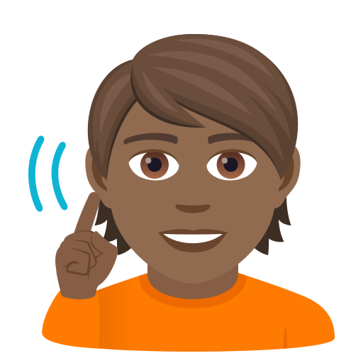 Глуха людина: темний тон шкіри для JoyPixels 9.0