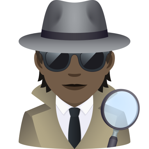 Детектив: дуже темний тон шкіри для JoyPixels 9.0