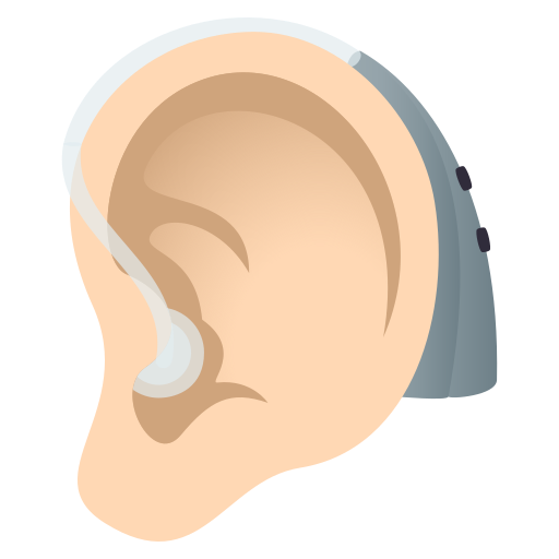 Ухо со слуховым аппаратом: очень светлый тон кожи для JoyPixels 9.0