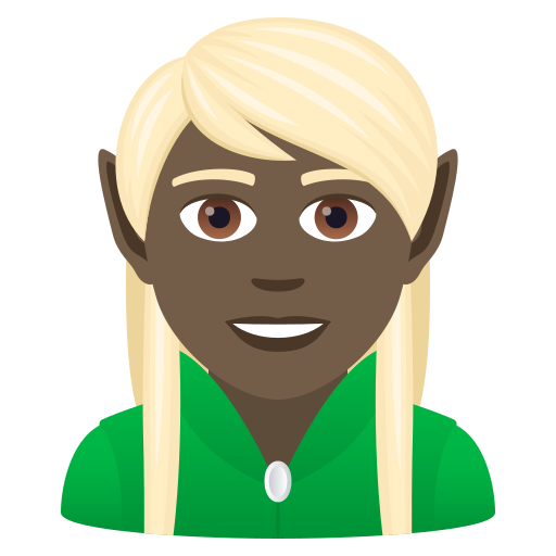 Эльф: очень темный тон кожи для JoyPixels 9.0