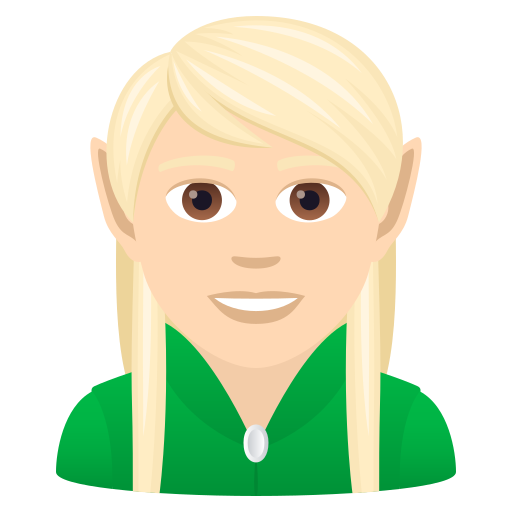 Эльф: очень светлый тон кожи для JoyPixels 9.0