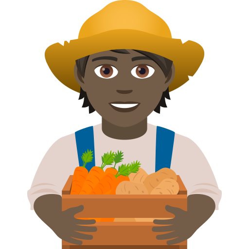 Фермер: дуже темний тон шкіри для JoyPixels 9.0