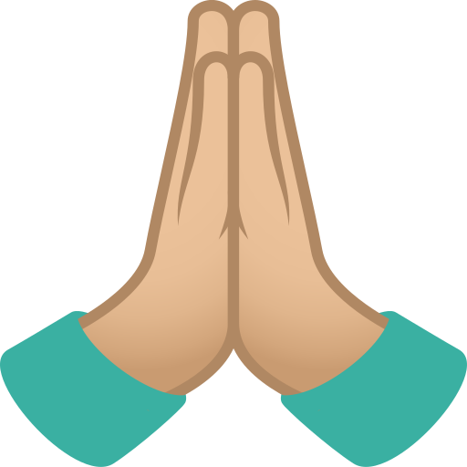 Сложенные руки: светлый тон кожи для JoyPixels 9.0