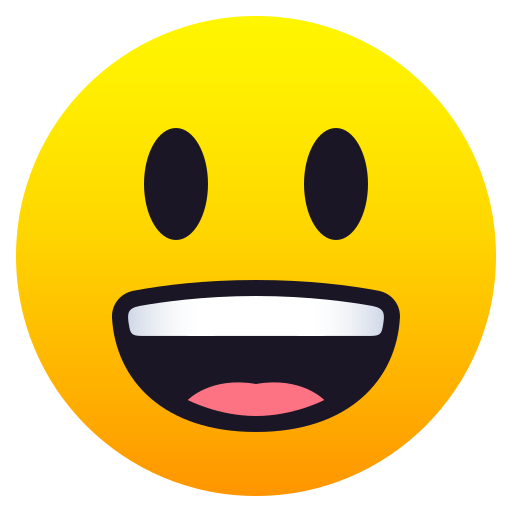 Широко улыбается с большими глазами для JoyPixels 9.0