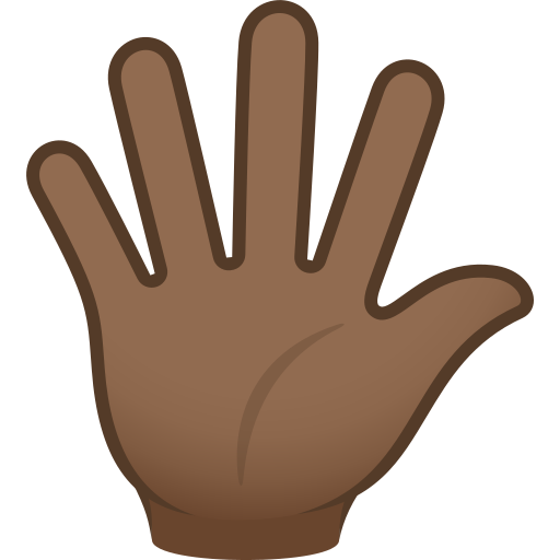 Hand with Fingers Splayed: Medium-Dark Skin Tone для JoyPixels 9.0