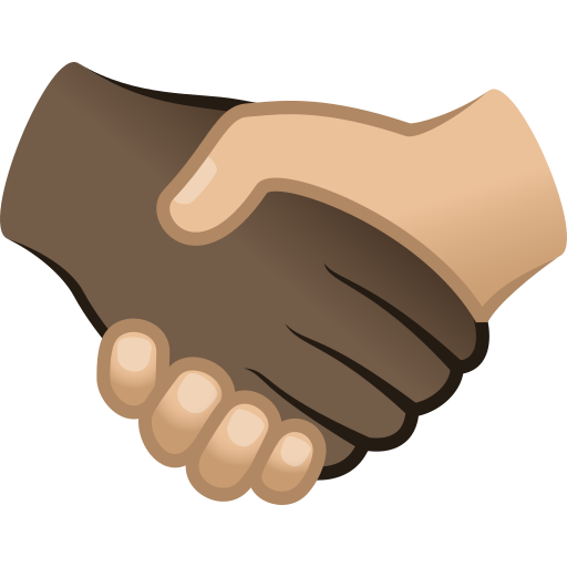 Рукопожатие: очень темный тон кожи светлый тон кожи для JoyPixels 9.0