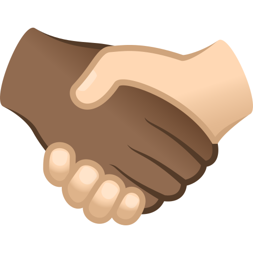 Рукопожатие: темный тон кожи очень светлый тон кожи для JoyPixels 9.0