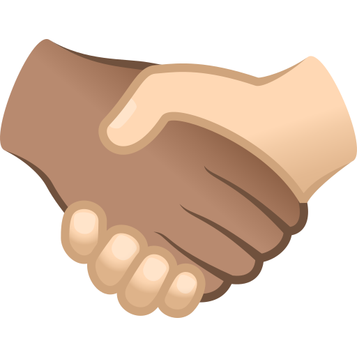 Рукостискання: середній тон шкіри дуже світлий тон шкіри для JoyPixels 9.0