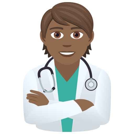 Медицинский работник: темный тон кожи для JoyPixels 9.0