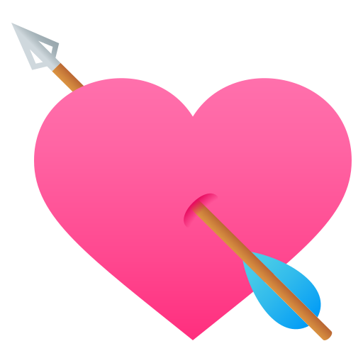 Сердце, пронзенное стрелой для JoyPixels 9.0