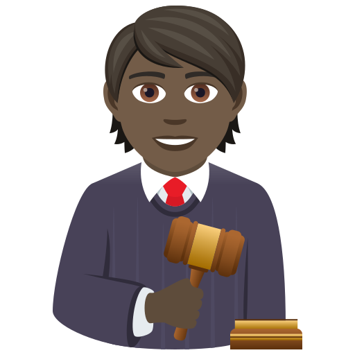 Судья: очень темный тон кожи для JoyPixels 9.0