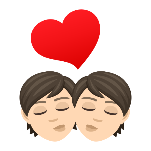 Поцілунок: дуже світлий тон шкіри для JoyPixels 9.0