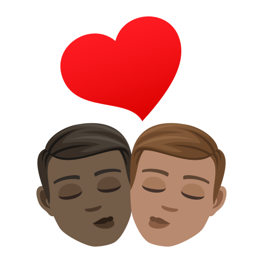 Поцелуй: мужчина мужчина очень темный тон кожи средний тон кожи для JoyPixels 9.0