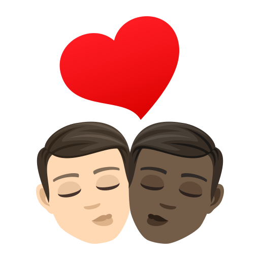Поцілунок: чоловік чоловік Дуже світлий тон шкіри дуже темний тон шкіри для JoyPixels 9.0