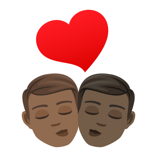 Поцелуй: мужчина мужчина темный тон кожи очень темный тон кожи для JoyPixels 9.0