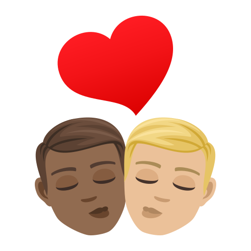 Поцелуй: мужчина мужчина темный тон кожи светлый тон кожи для JoyPixels 9.0