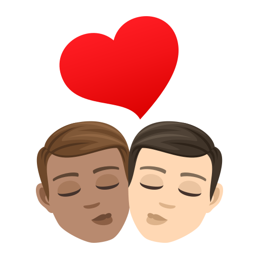 Поцілунок: чоловік чоловік середній тон шкіри дуже світлий тон шкіри для JoyPixels 9.0