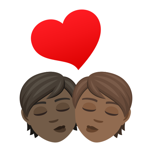 Поцілунок: дорослий дорослий дуже темний тон шкіри темний тон шкіри для JoyPixels 9.0