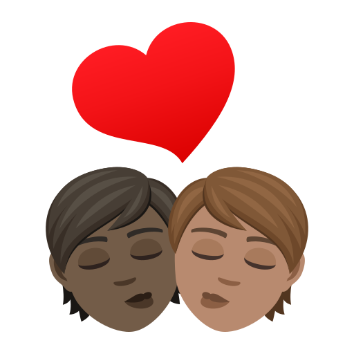 Поцілунок: дорослий дорослий дуже темний тон шкіри середній тон шкіри для JoyPixels 9.0