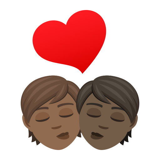 Поцілунок: дорослий дорослий темний тон шкіри дуже темний тон шкіри для JoyPixels 9.0