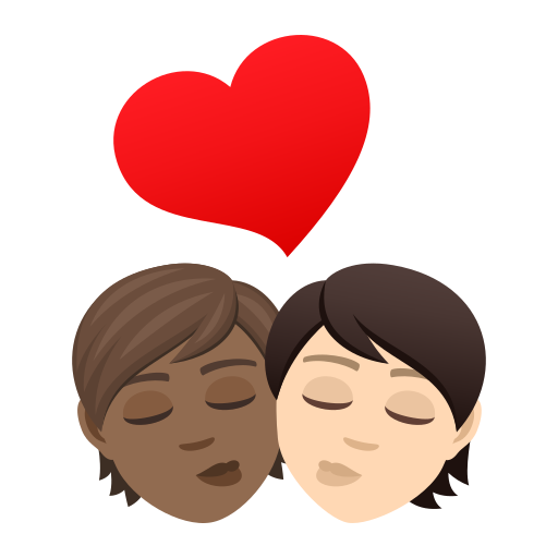 Поцілунок: дорослий дорослий темний тон шкіри дуже світлий тон шкіри для JoyPixels 9.0