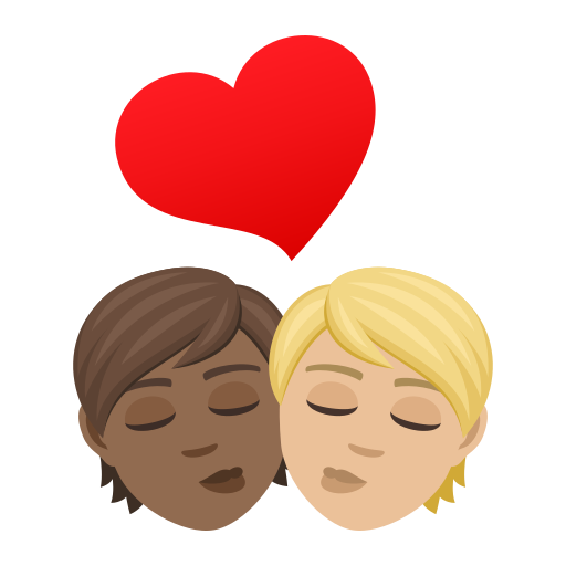 Поцілунок: дорослий дорослий темний тон шкіри світлий тон шкіри для JoyPixels 9.0