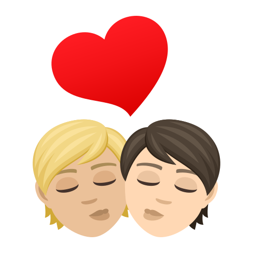 Поцілунок: дорослий дорослий світлий тон шкіри дуже світлий тон шкіри для JoyPixels 9.0