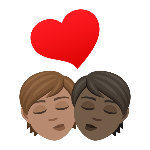 Поцілунок: дорослий дорослий середній тон шкіри дуже темний тон шкіри для JoyPixels 9.0