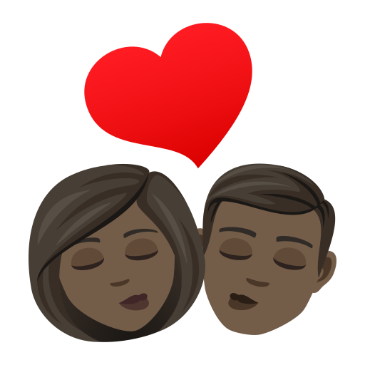 Поцелуй: женщина мужчина очень темный тон кожи для JoyPixels 9.0