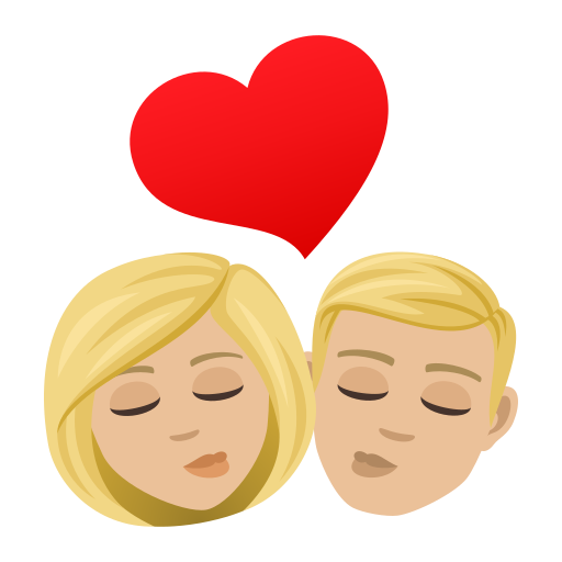 Поцілунок: жінка чоловік світлий тон шкіри для JoyPixels 9.0