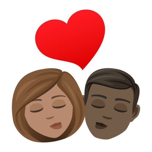 Поцелуй: женщина мужчина средний тон кожи очень темный тон кожи для JoyPixels 9.0