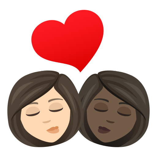 Поцелуй: женщина женщина очень светлый тон кожи очень темный тон кожи для JoyPixels 9.0