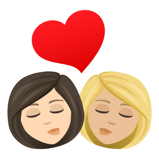 Поцелуй: женщина женщина очень светлый тон кожи светлый тон кожи для JoyPixels 9.0