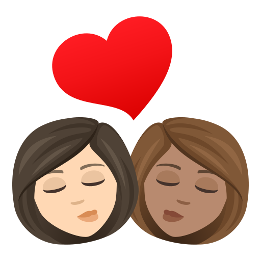 Поцелуй: женщина женщина очень светлый тон кожи средний тон кожи для JoyPixels 9.0