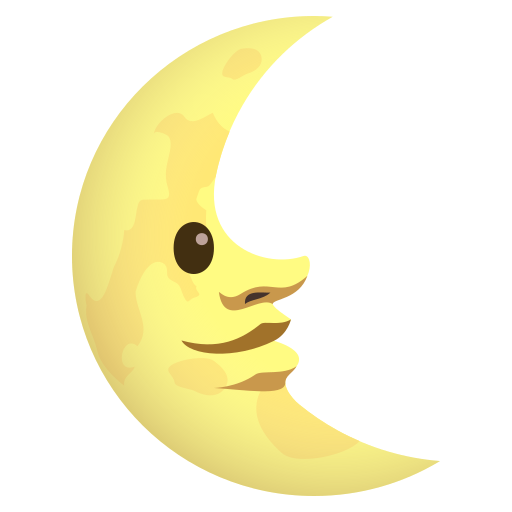 Місяць в останній чверті з обличчям для JoyPixels 9.0