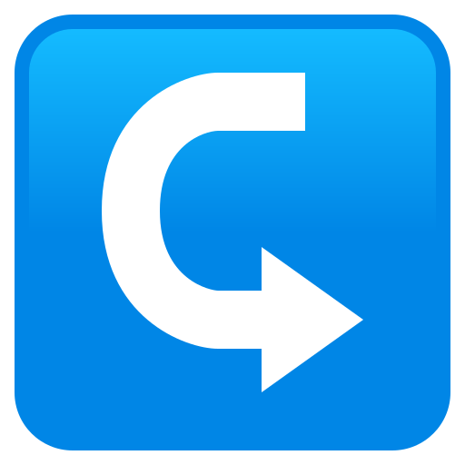 Стрелка влево с поворотом вправо для JoyPixels 9.0