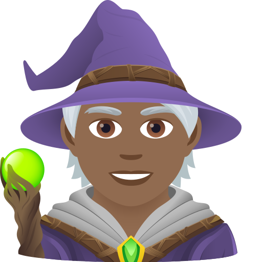 Маг: темный тон кожи для JoyPixels 9.0