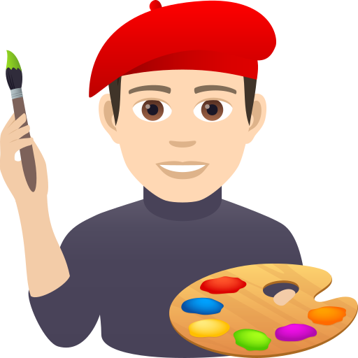 Чоловік-художник: дуже світлий тон шкіри для JoyPixels 9.0