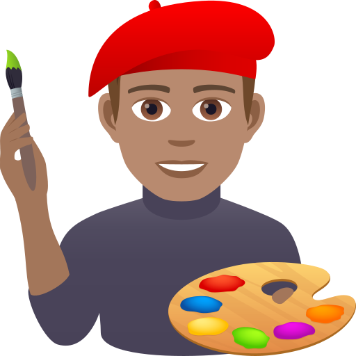 Мужчина-художник: средний тон кожи для JoyPixels 9.0
